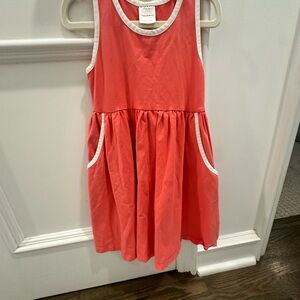 Hanna Andersson Racerback skater dress with pockets size 5. Coral & white